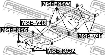 Febest MSB-K962 - ПОДУШКА ПОДРАМНИКА MITSUBISHI PAJERO-MONTERO SPORT CHALLENGER K94W-K99W 1996-2006 FEBEST autodnr.net