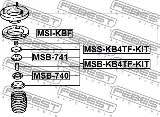 Febest MSB-KB4TF-KIT - Втулка амортизатора, подушка autodnr.net
