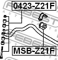 Febest MSB-Z21F - Втулка, стабілізатор autocars.com.ua