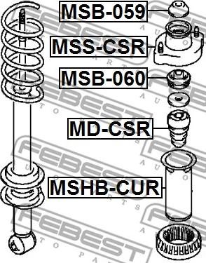 Febest MSHB-CUR - Пыльник амортизатора, защитный колпак autodnr.net