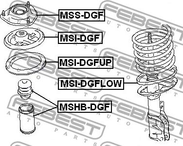 Febest MSS-DGF - Опора стійки амортизатора, подушка autocars.com.ua