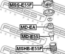 Febest MSHB-E55F - Пильник амортизатора, захисний ковпак autocars.com.ua