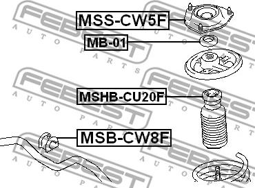 Febest MSS-CW5F - Опора аморт. MITSUBISHI LANCER передн. вир-во Febest autocars.com.ua