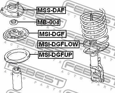 Febest MSS-DAF - ОПОРА ПЕРЕДНЕГО АМОРТИЗАТОРА MITSUBISHI CARISMA DA 1995-2003 FEBEST autodnr.net