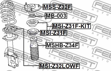 Febest MSS-Z32F - опора переднього амортизатора autocars.com.ua