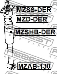 Febest MZAB-130 - Сайлентблок стійки, амортизатора autocars.com.ua