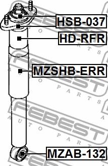 Febest MZAB-132 - Втулка амортизатора, подушка avtokuzovplus.com.ua