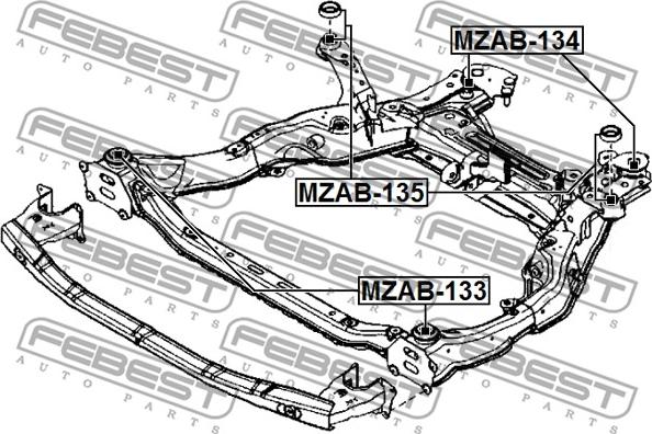 Febest MZAB-135 - Втулка, балка моста avtokuzovplus.com.ua