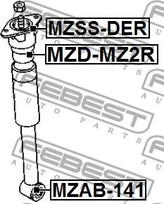 Febest MZAB-141 - Сайлентблок стійки, амортизатора autocars.com.ua