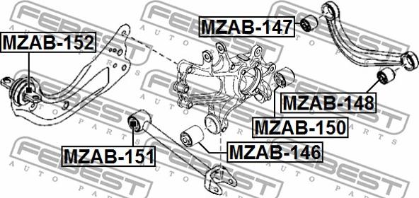 Febest MZAB-148 - Сайлентблок підвіски autocars.com.ua