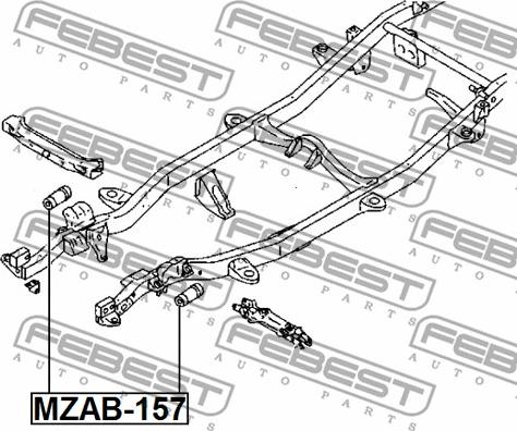 Febest MZAB-157 - Сайлентблок, важеля підвіски колеса autocars.com.ua