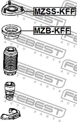 Febest MZB-KFF - Опора стійки амортизатора, подушка autocars.com.ua