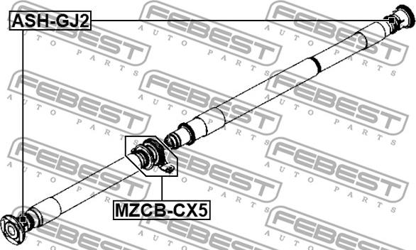 Febest MZCB-CX5 - Підвіска, карданний вал autocars.com.ua