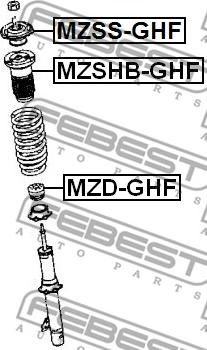 Febest MZD-GHF - Відбійник, буфер амортизатора autocars.com.ua