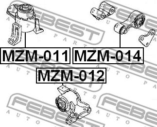 Febest MZM-014 - Подушка, підвіска двигуна autocars.com.ua