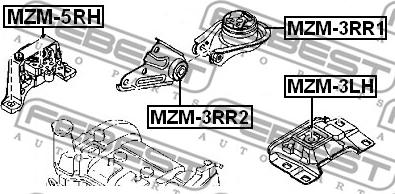 Febest MZM-5RH - Опора двигуна - КПП autocars.com.ua