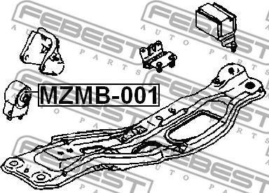 Febest MZMB-001 - Подушка, опора, подвеска двигателя avtokuzovplus.com.ua