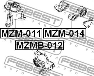 Febest MZMB-012 - Подушка, підвіска двигуна autocars.com.ua