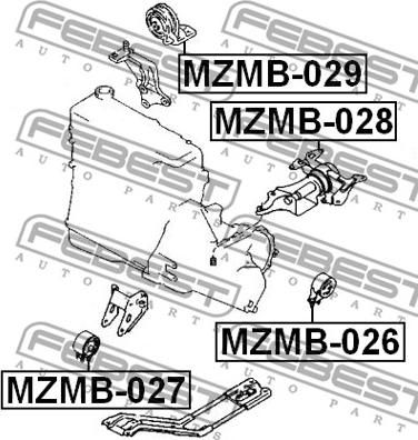 Febest MZMB-026 - Подушка, підвіска двигуна autocars.com.ua