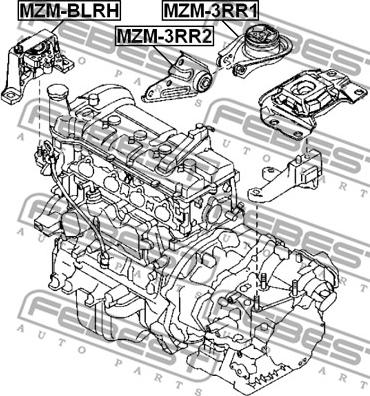 Febest MZM-BLRH - Подушка, підвіска двигуна autocars.com.ua