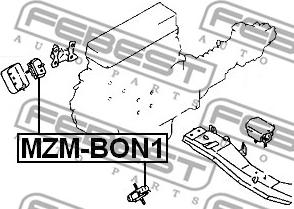 Febest MZM-BON1 - Подушка, підвіска двигуна autocars.com.ua