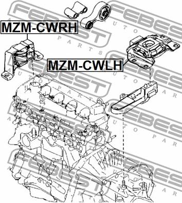 Febest MZM-CWLH - Підвіска, автоматична коробка передач autocars.com.ua