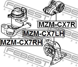 Febest MZM-CX7LH - Подушка, підвіска двигуна autocars.com.ua