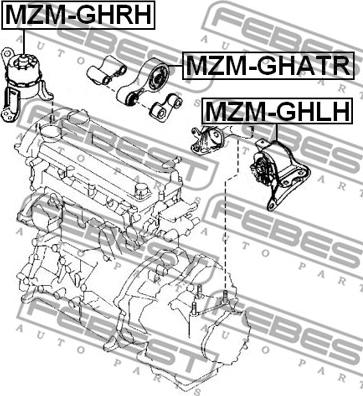 Febest MZM-GHATR - Подушка, опора, подвеска двигателя avtokuzovplus.com.ua