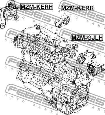 Febest MZM-KERR - Подушка, опора, подвеска двигателя avtokuzovplus.com.ua