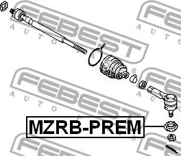Febest MZRB-PREM - Ремкомплект, наконечник поперечной рулевой тяги avtokuzovplus.com.ua