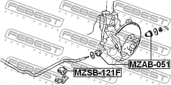 Febest MZSB-121F - Втулка, стабилизатор autodnr.net