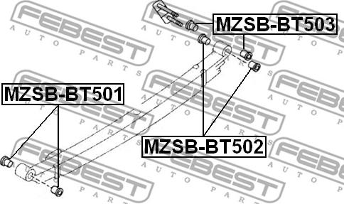 Febest MZSB-BT501 - Втулка, листова ресора autocars.com.ua