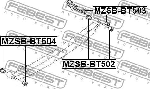 Febest MZSB-BT503 - втулка задньої ресори задня autocars.com.ua