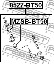 Febest MZSB-BT50 - Втулка маятникового рычага mazda bt-50 2006- autodnr.net