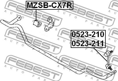 Febest MZSB-CX7R - Втулка, стабілізатор autocars.com.ua