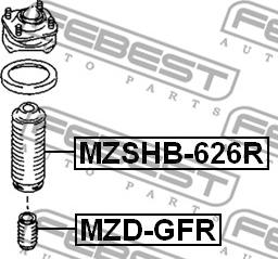 Febest MZSHB-626R - Отбойник, демпфер амортизатора avtokuzovplus.com.ua