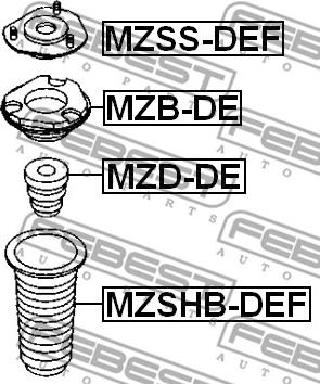 Febest MZSS-DEF - Опора амортизатора autocars.com.ua