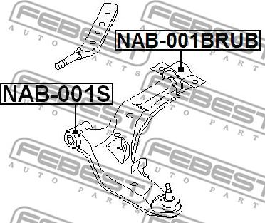 Febest NAB-001BRUB - Сайлентблок, рычаг подвески колеса autodnr.net