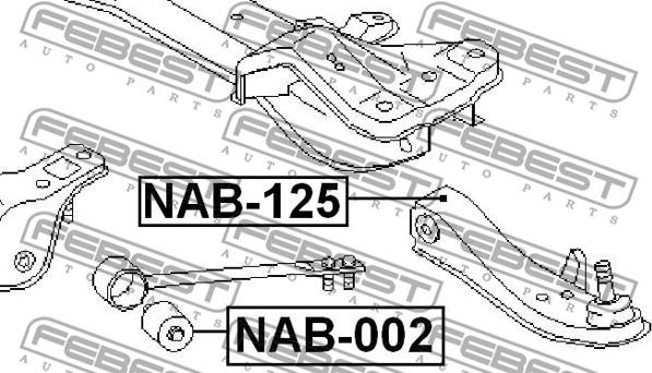 Febest NAB-002 - Сайлентблок, рычаг подвески колеса avtokuzovplus.com.ua