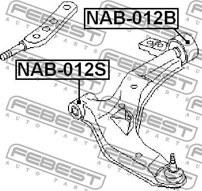 Febest NAB-012B - Сайлентблок, важеля підвіски колеса autocars.com.ua