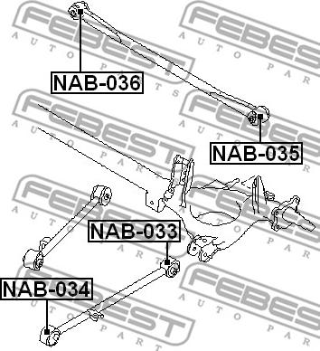 Febest NAB-034 - САЙЛЕНБЛОК ПЕРЕДНИЙ ЗАДНЕГО ПРОДОЛЬНОГО РЫЧАГА autocars.com.ua