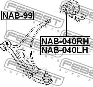 Febest NAB-040LH - Сайлентблок, рычаг подвески колеса avtokuzovplus.com.ua