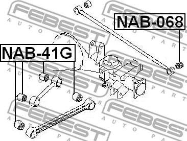 Febest NAB-068 - Сайлентблок, важеля підвіски колеса autocars.com.ua