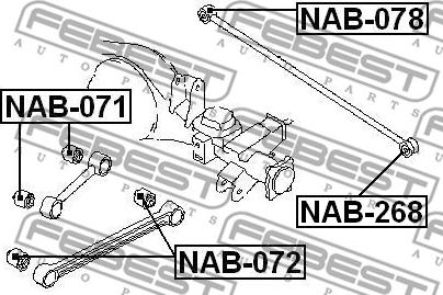 Febest NAB-071 - Сайлентблок, важеля підвіски колеса autocars.com.ua