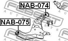 Febest NAB-074 - Сайлентблок, важеля підвіски колеса autocars.com.ua