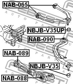 Febest NAB-088 - Сайлентблок, важеля підвіски колеса autocars.com.ua