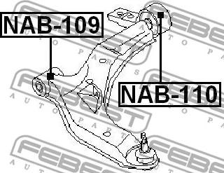 Febest NAB-109 - Сайлентблок, рычаг подвески колеса avtokuzovplus.com.ua