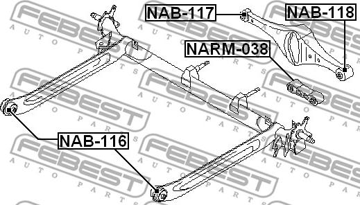 Febest NARM-038 - Тяга задней подвески NISSAN PRIMERA P12 2001-2007 autodnr.net