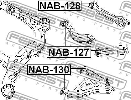 Febest NAB-127 - Сайлентблок, важеля підвіски колеса autocars.com.ua