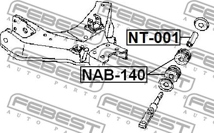 Febest NAB-140 - Сайлентблок, важеля підвіски колеса autocars.com.ua